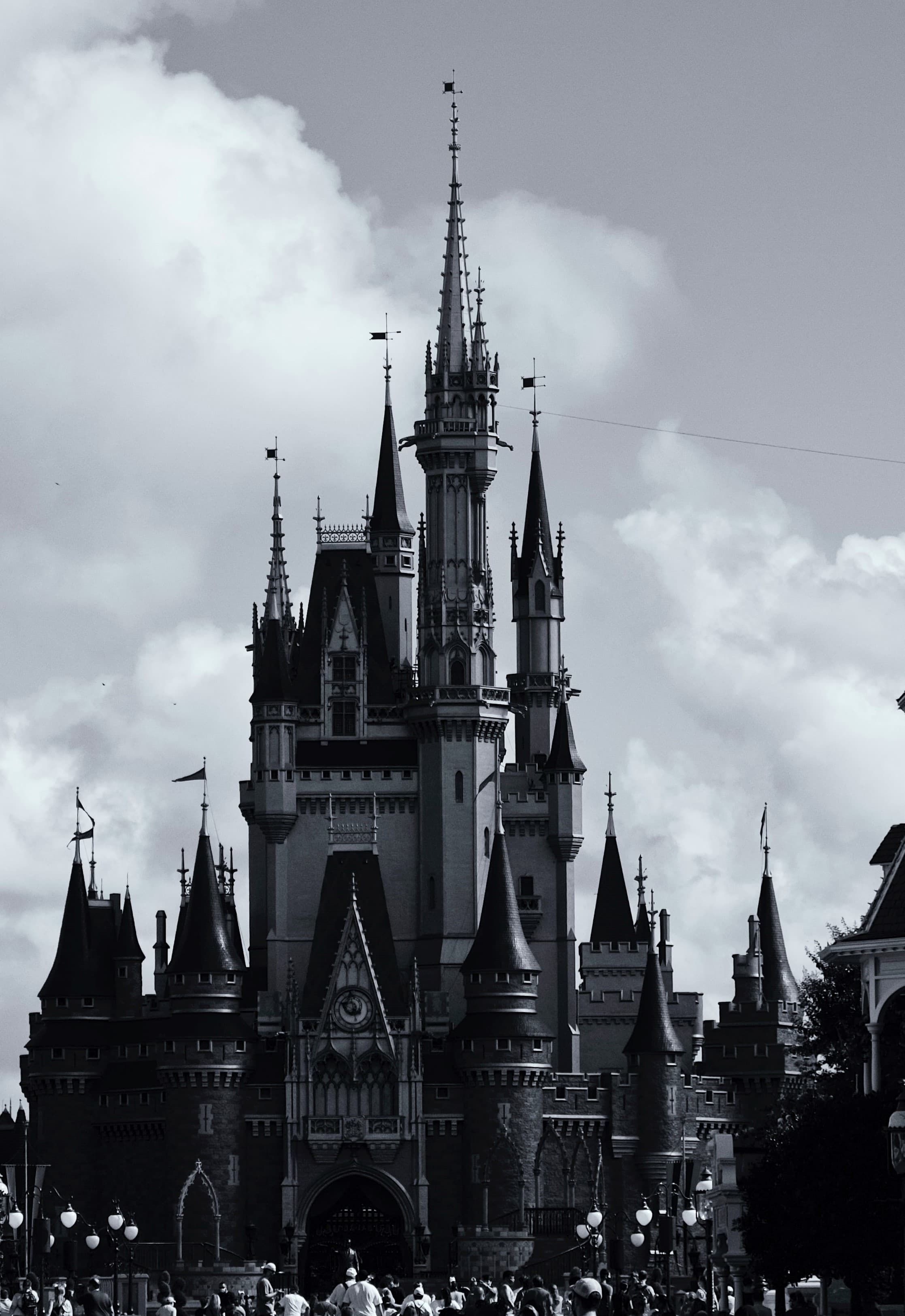 Dark picture of disneyland castle